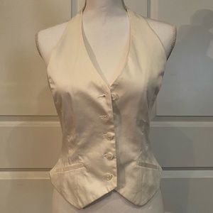 H&M white button fitted vest